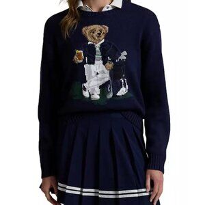 RLX Ralph Lauren Polo Bear Refined Navy Crewneck Sweater Size M NWT sold‎ out